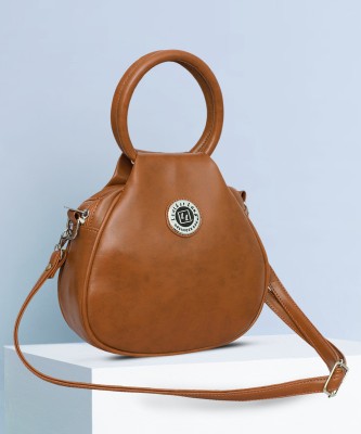Leather Land Brown Sling Bag Round Handle sling In