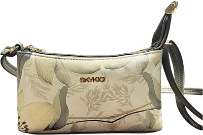 SKYKIQ Beige, Grey Sling Bag Multicolor Sling Bag for Women