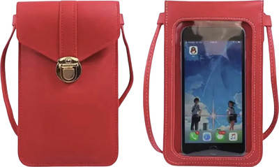 MOMISY Red Sling Bag Mobile Bag Cellphone Sling Bag Card Holder Wallet