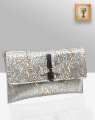 magnifique Silver Sling Bag Silver party wear sling bag for women