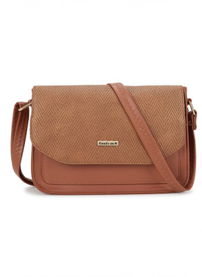 Fastrack Tan Sling Bag Textured