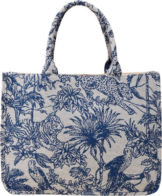 DOVVO Blue Tote Handbag | Totebag | ethenic pattern bag | casual bag | Animal pattern(BAG-104)