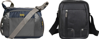 Blowzy Black, Grey, Blue Sling Bag mens bag cross body bags(Pack of 2)