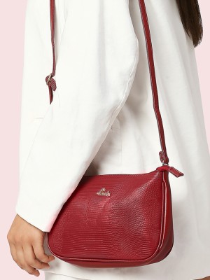 LAVIE Maroon Sling Bag Liz Keg HZ Top Zip Sling Bag