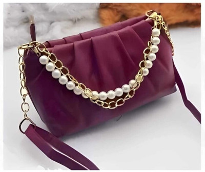 goldy Maroon Sling Bag Girls Fancy Diamond Sling Bag (Peach)