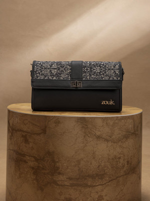 ZOUK Black Clutch Tarini Clutch - Lattice Lace