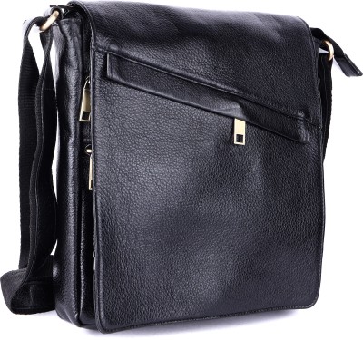 Greenhide Black Sling Bag Falcon Crest Leather Sling Bag