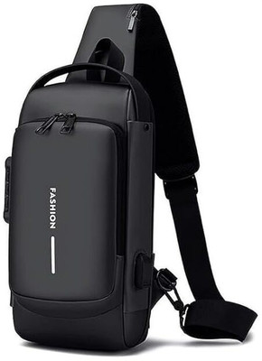 Tapti Black Shoulder Bag Anti Theft Waterproof Unisex Sling Bag