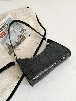 LIKE STYLE Black Sling Bag L.S-222-SLNBG-CHND-SHPE-CROCO-BLCK_12