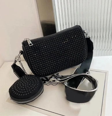 CARRY CARAT Black Sling Bag Stone Bag Women500