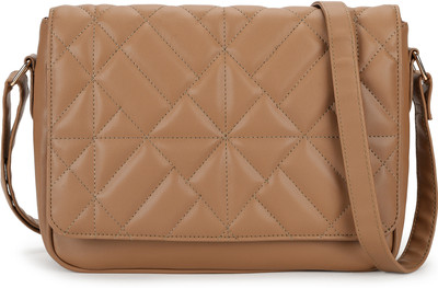 Fastrack Tan Sling Bag Quilted