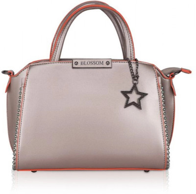 ABSECOM Brown Hand-held Bag Faux Leather Metal Beads Handbag Daily Use