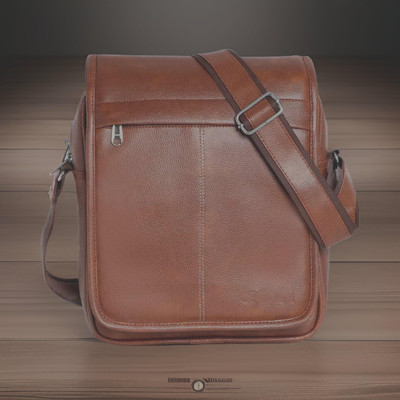 Shivra Tan Sling Bag Men Sling Bag extra large (S-11*8.5*3)