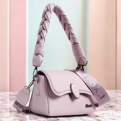 Exotic Purple Sling Bag Flap Design Texture Sling Bag