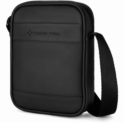 NASHER MILES Black Sling Bag Sinsa Sling Bag | PU Crossbody One Shoulder Unisex Travel Office College Bag