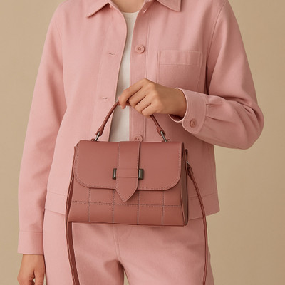 hautehandles Pink Sling Bag Premium Mauve Structured Sling Bag for Women