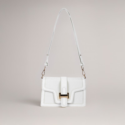 LINO PERROS White Sling Bag Womens Croco White Hand Bag