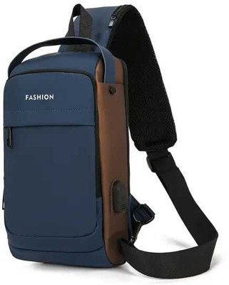 NISHIV Blue Sling Bag Sling Bag Business Men Bag Chest Crossbody bags with USB Charging Port