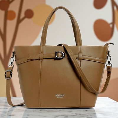 Exotic Khaki Tote Premium Structured Tote Bag for Women