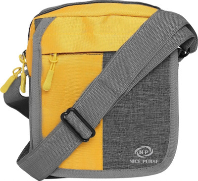 Nice Purse Grey, Yellow Sling Bag SLING BAG,CROSS BODY BAG