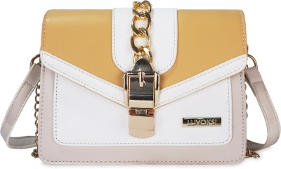 LUVOKSI Yellow, White Sling Bag Women Casual Sling Bag -Yellow & Beige