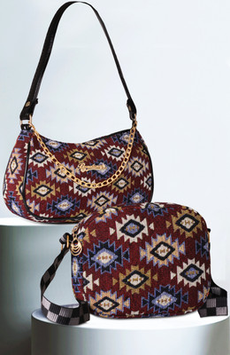 BANDICOOT Brown, Khaki Sling Bag COMBO BIG LUCK 8 AAKHEIN SM LUCK 8 AAKHEIN(Pack of 2)