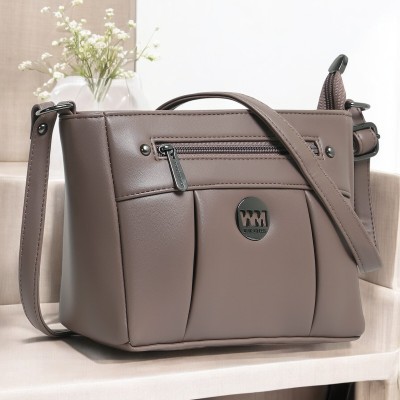 Women Marks Khaki Sling Bag Texture Plain Fashionable Bag