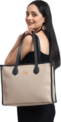Cluci Women Beige, Black Tote