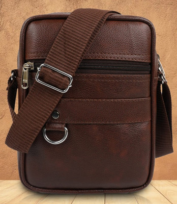 HUNTER Brown Sling Bag Vegan Leather dorado sling bag for men