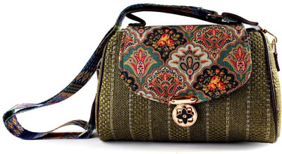 Babbotty Green Sling Bag Star Lock Double Partition Sling Bag for Women