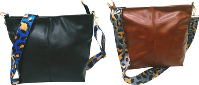 Dakota Brown, Black Sling Bag SKU85(Pack of 2)