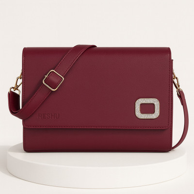 Reshu Maroon Sling Bag women,s sling cross-body bag,s with adjustable shoulder straps and 4 pockets