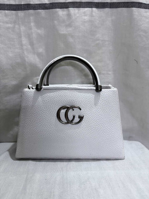 VirtualCart White Sling Bag Handbag for Women Top Handle Satchel with Detachable Sling Strap