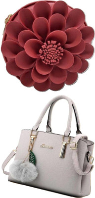 EpicAngle Maroon, Grey Sling Bag STYLISH WOMEN SLING BAG(Pack of 2)