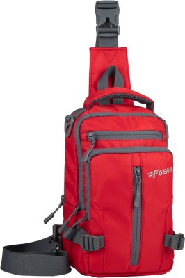 F Gear Red Sling Bag Thames Red 6L Sling Bag Crossbody Travel Backpack with USB Port & iPad Sleeve