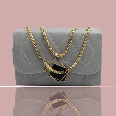 MST impex Grey Sling Bag Rectangle Fitting Chain Sling Bag For Women