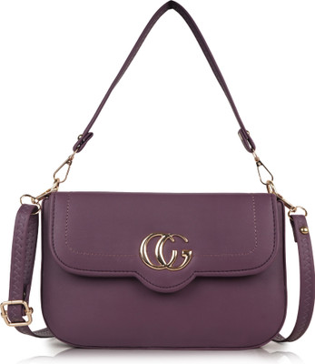 ALONZO Purple Sling Bag Women's Girls Quilted Cross Body Sling Bag with Height Adjustable Belt
