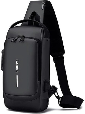 Alison Black Shoulder Bag Sling Bag For Men Shoulder Crossbody Bag Anti-Theft For Travel with USB Charging