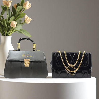 clarisjames Black Sling Bag Black Combo casual stylish trendy slingbag women(Pack of 2)