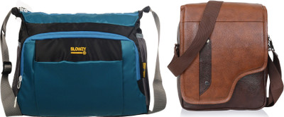 Blowzy Blue, Black, Brown Sling Bag Cross Body men's sling bag(Pack of 2)