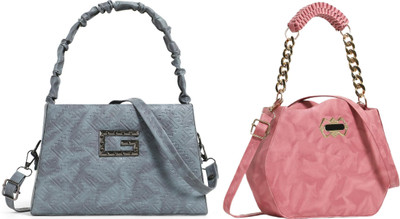 Zaxcer Grey, Pink Sling Bag Beautiful Sling Bags for women and girls(Pack of 2)