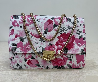 Nesh Global Pink Sling Bag Floral printed