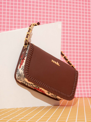 ZOUK Red Sling Bag Aalya Baguette - Nawabi Couture
