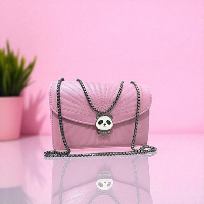 clarisjames Pink Sling Bag Pink PU premium leather panda lock casual slingbag women