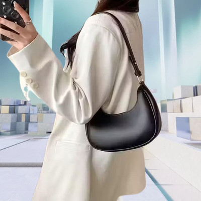 Kausbabi Black Sling Bag Elegant PU Leather Hobo Bag for Women | Daily Fashion Shoulder Bag