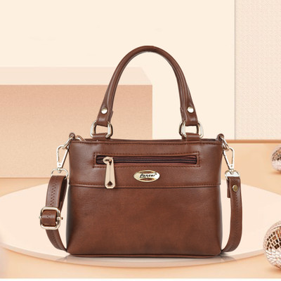 LANCER Brown Sling Bag Casual Unique Design Top Handle Crossbody Sling Bag For Women