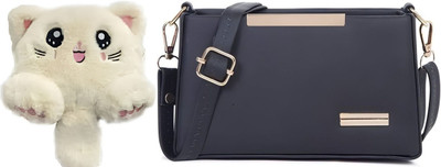 Nappmall Clear, Black Sling Bag Cute Cat Shoulder Bag Messenger Bags Crossbody Unique designer bag With chain(Pack of 2)