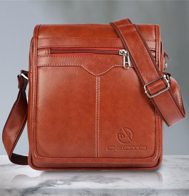 DEOXO Tan Sling Bag Men Sling Bag Casual Crossbody Daytrip Office College Side Sling Bag For Men