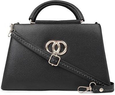 DIL COLLECTION Black Hand-held Bag Elegant Maroon handbags for women