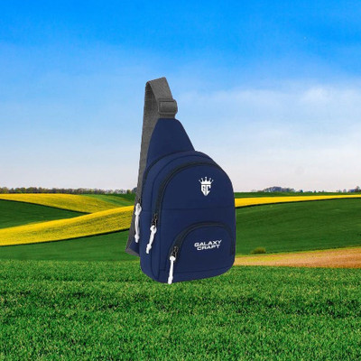 Galaxy Craft Blue Sling Bag Compact Sling Bag for Men & Women College Travel Office Casual Use